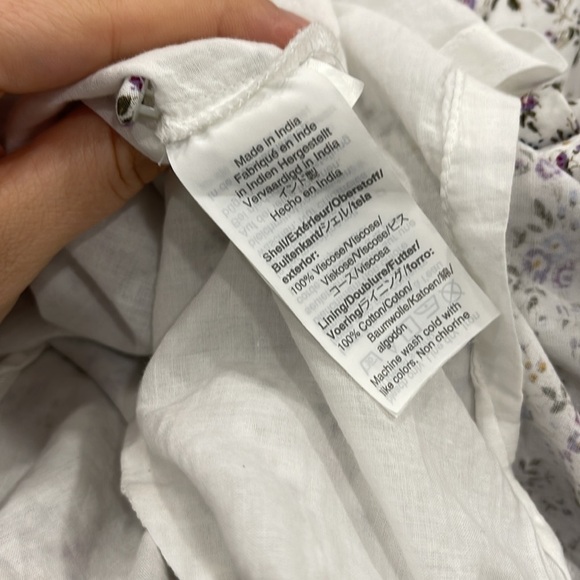 J. Crew Cotton Puff-Sleeve Peasant Mini Dress Micro Floral Soft Rayon 10 Petite - Picture 6 of 7